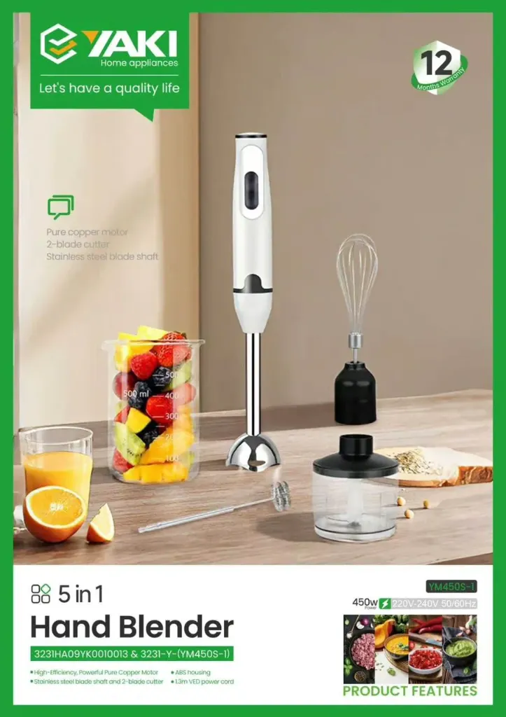 YM450S-1 Mixeur Plongeant 5 en 1