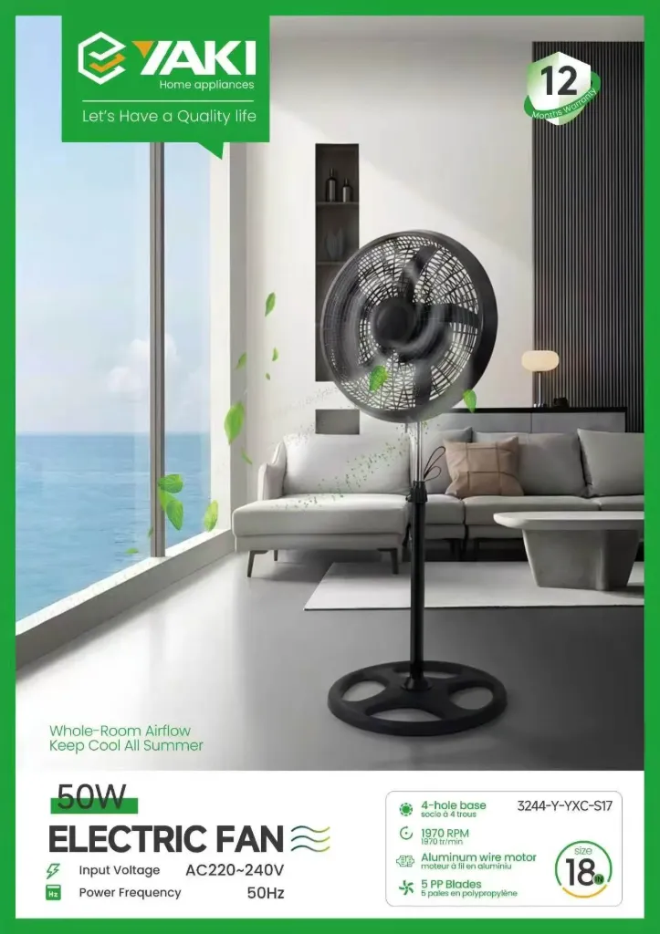 YXC-S18 Ventilateur électrique de 18pouces